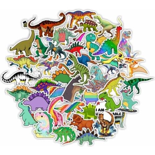 50PCS Animals Dinosaur Jurassic Cartoon Cute Fashion Graffiti Stickers For Guitar Skateboard Snowboard Luggage Decals Sticker F4