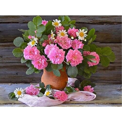 DIY Diamond Painting Flower Icon Diamond Embroidery Still Life 5d Mosaic Diamond Needlework cross stitch Puzzle art room GG4786