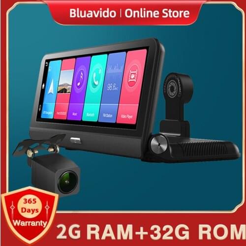 Bluavido 8 Inch 4G ADAS Android Car Dash Camera GPS Navigation FHD 1080P Auto Video Recorder DVR Night Vision WiFi Live Monitor