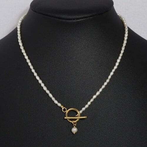 European and American jewelry natural rice pearl socket simple fashion necklace girl