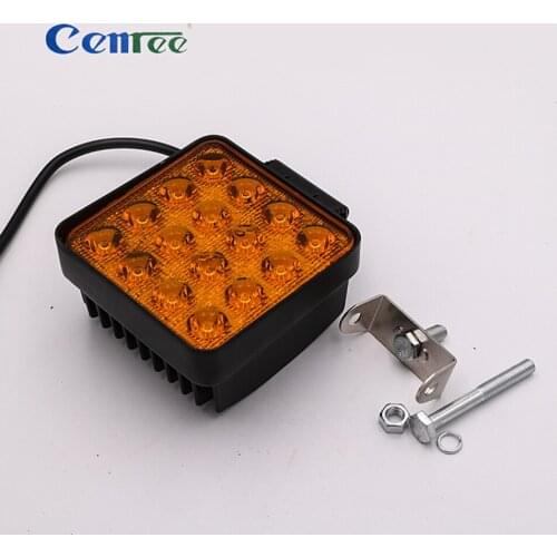 CENREE 1PCS 48W 9-30V Square Led Driving Light IP67 2880LM Yellow Light Work Light Bar for Tractor Boat Off Road 4WD 4x4 Truck