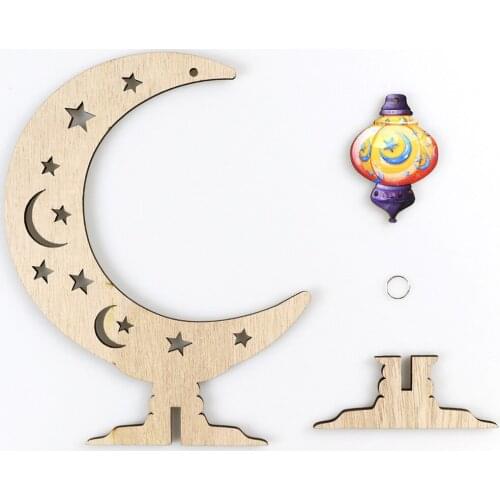 EID Mubarak Wooden Pendant Ramadan Decorations For Home Islamic Muslim Party Eid Decor Kareem Ramadan Islamic Party Supplies