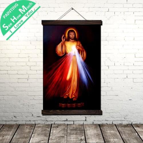 Jesus Try To Help Scroll Painting Canvas Vintage Poster and Prints Wall Art Pictures Living Room Bedroom Farmhouse Decoration