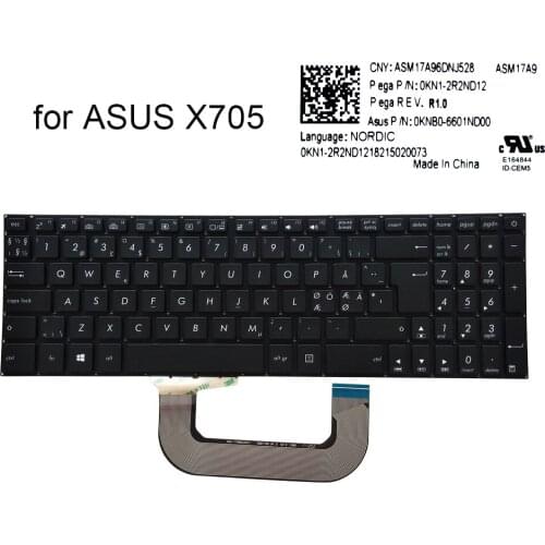 X705 Norway backlit keyboard for ASUS vivobook X705QR X705BA X705UQ X705UV NE Nordic keyboards Genuine backlight 0KNB0 6601ND00