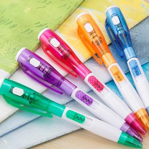 2in1 Creative Blue Ink Ballpoint Pen Flashlight Office School Outdoor Stationery