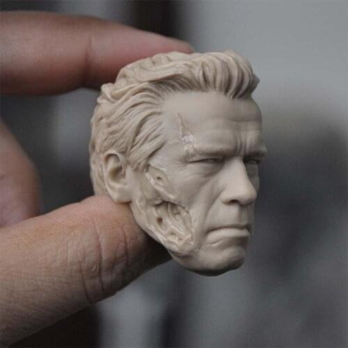 1/6 Scale Arnold Schwarzenegger Head Sculpt Unpainted White Older Version Damage T800 For 12 inches Action Figure Doll Body