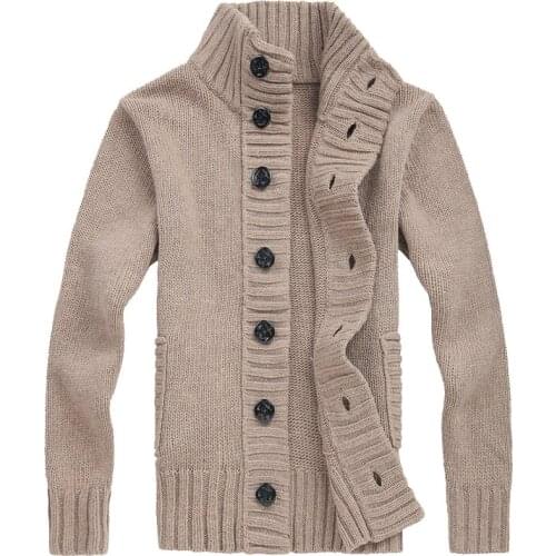 2020 new arrival top fashion cardigan man stand collar cotton male sweaters casual single breasted button sweater men Hombre