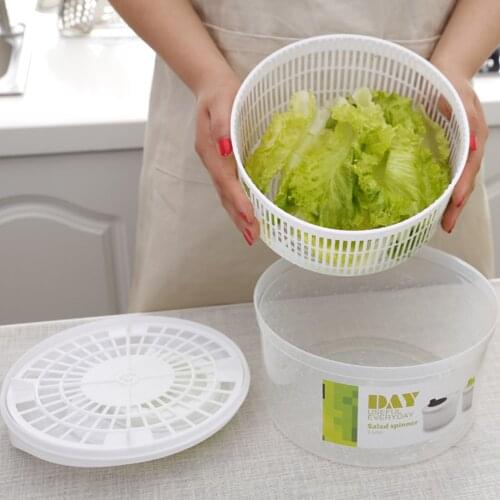 Salad Spinner Lettuce Green Washer Dryer Drain Crisper Strainer for Washing Drying Leafy Fruit Vegetable Rotary Kitchen Gadgets