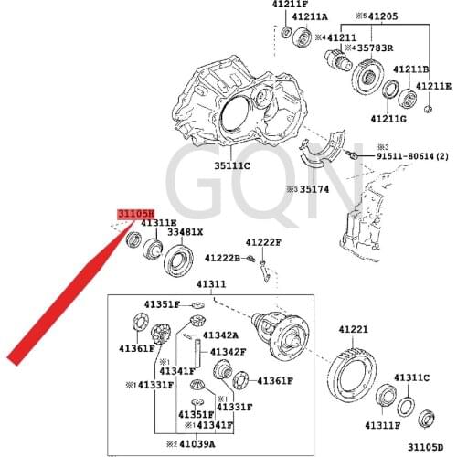 Oil seal (for transmission axle housing) 2004-Toy ota COR OLL ASP RIN TER WIL LVS PRI US half shaft oil seal (R)