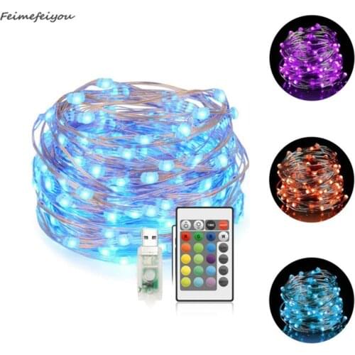 LED fairy garland colorful changing Christmas lights home outdoor garden decoration USB or battery power with remote control