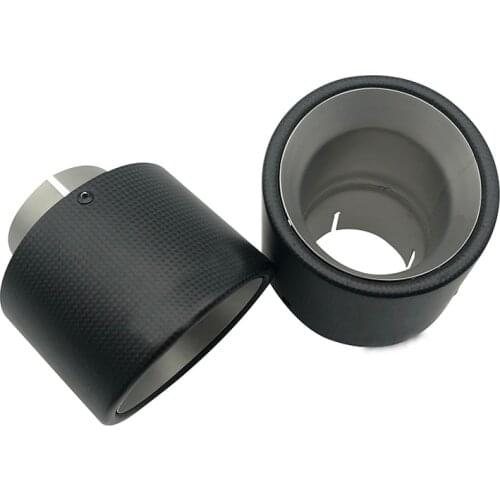 114mmCar exhaust horn mouth outlet frosted carbon fiber exhaust nozzle120mm long stainless steel general muffler tipexhaust pipe