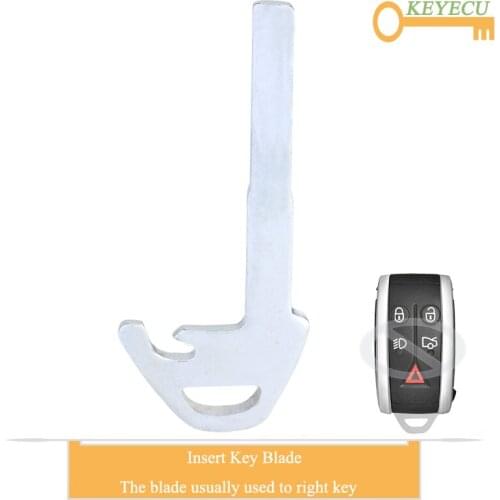 KEYECU Replacement Smart Prox Car Key Uncut Insert Emergency Key Blade for Jaguar XK XKR XF XFR 2007 2008 2009 2010 2011 2012 13