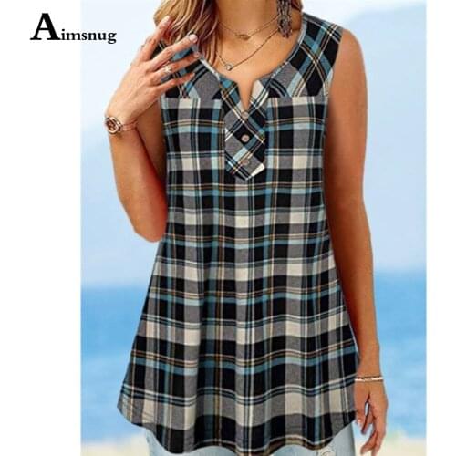 Plus size 5xl Women Elegant Leisure Casual T-shirt Model Plaid Womens Top Sleeveless Pullovers 2021 New Summer Tees shirt Femme