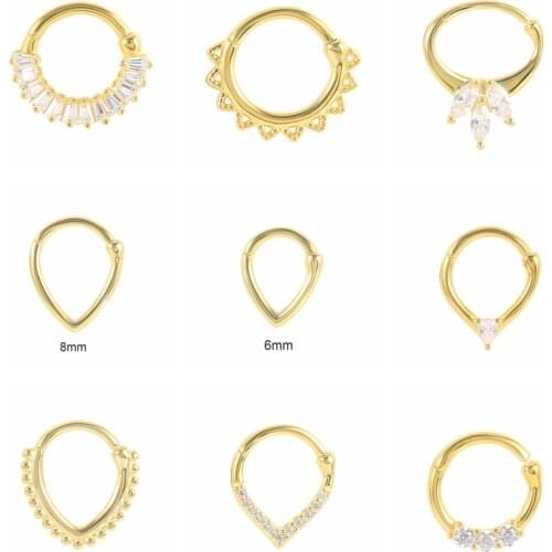 925 Sterling Silver Piercing Nose Ring For Women Cartilage Piercing Stud Earrings Crystals Body Jewelry Ear bone nail Pendientes