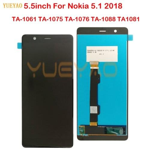 5.5"2160x1080 LCD For Nokia 5.1 LCD Display Touch Screen Digitizer Assembly Replacement Parts, For Nokia 5.1 LCD Screen