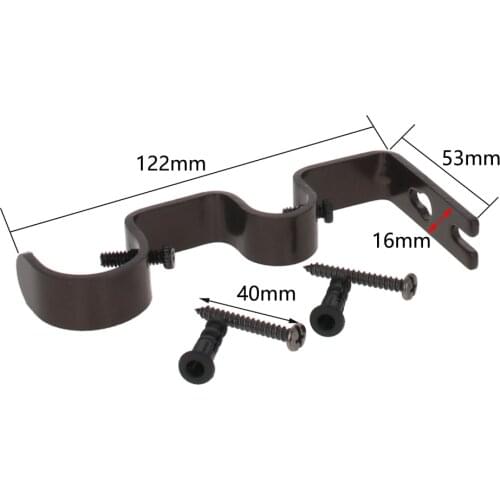 MroMax Guide Rod Brackets 122*53*16mm Screw Hole Diameter 5mm Suitable Rod Diameter 13-16/22-25mm Curtain Rod Bracket 1/2/4pcs