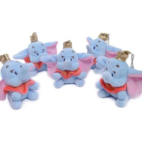 1Pcs 12cm Disney Dumbo Animal Plush Toys Small Key Pendant Lovely Cartoon Elephant Doll Presents for Children Kids Gifts
