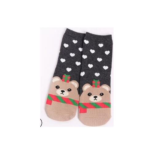 100pairs/lot fedex fast Christmas Short Socks Women Girls Autumn Winter Cartoon Santa Claus Printing Casual Socks