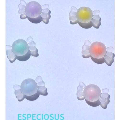 DIY Jewelry Accessory Transparent Matt Acrylic Fitting Spacer Mix Color 17MM Cute Sugar Bead In Beads Necklace Making Department