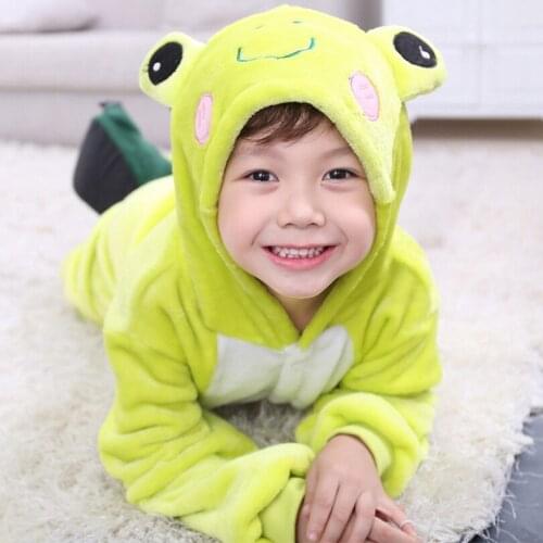 Animal Anime Cosplay Frog Costume for Boy Girls Halloween Toddler Dress Up Fancy Kids Cute Cartoon Pajama Carnival Party