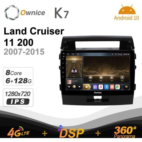Android 10.0 6G+128G Ownice K7 Car autoradio Multimedia for Toyota Land Cruiser 11 200 2007 - 2015 radio 360 Panorama 4G LTE