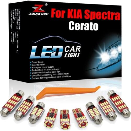 Brightest White Canbus LED Interior Kit For KIA Spectra For Cerato Sendan Hatchback (2003-2009) Car Dome Bulb Light Accessories