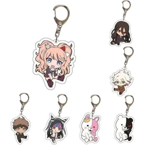 Anime Danganronpa Sided Acrylic Keychain Figure Keychain Keyring Decoration Collection Model Toy Cosplay Cute Trinket Gift