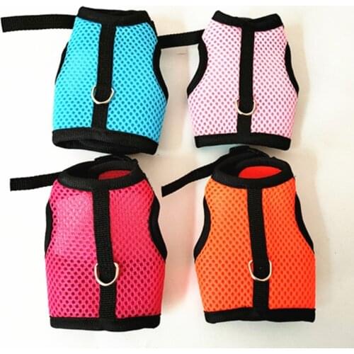 Pet Rabbit Harnesses Vest Leashes Set Soft Mesh Harness With Leash Small Animal Guinea Pig Hamsters Dog Leash Pet Accessories