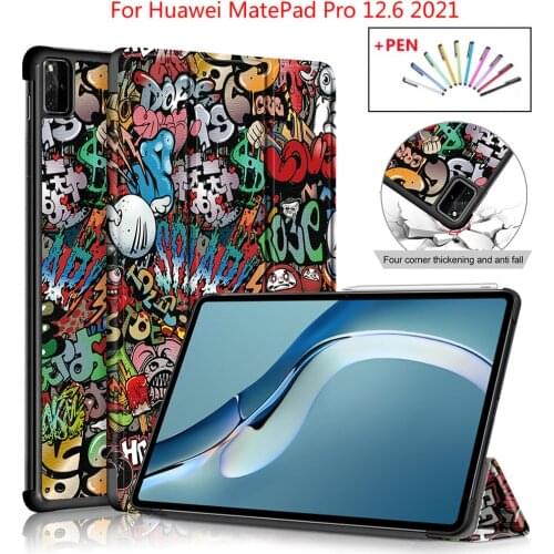 Magnetic Case for Huawei Matepad Pro 12.6 inch 2021 Smart Folding Cover Funda Para for Huawei Matepad Pro 12.6 WGR-W09 /W19 +Pen