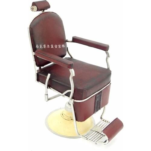 Small iron retro model decorations crafts creative barber chair decoration decoration of the micro metal props