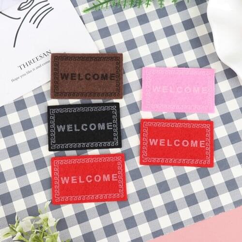 Mini Dollhouse Mat Welcome Mat Front Door Carpet Floor Rug for 1/12 Scale Girls Dollhouse Living Room Accessories Kids Play Toys