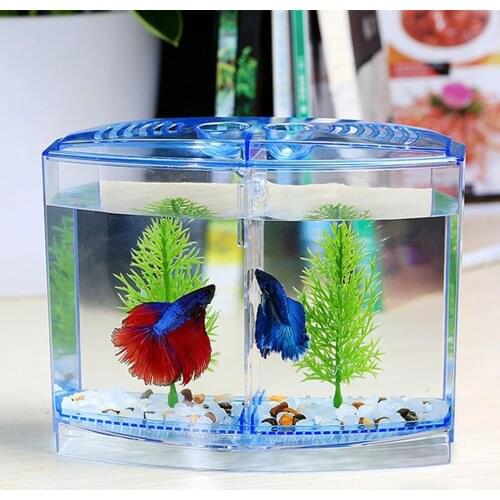 Multifunctional Acrylic Split Fish Tank Breed Box with LED Light Imitation Plant Fish Tank Acrylic Non-toxic Aquariums