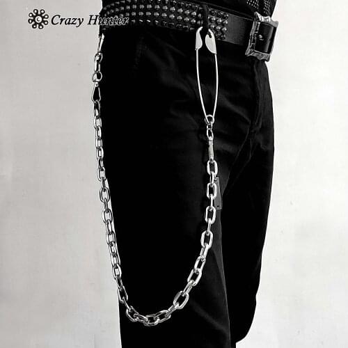 Fashion Punk Hip-hop Belts Waist Chain Male Pants Chain Hot Men women Jeans Silver Metal Clothing Accessories