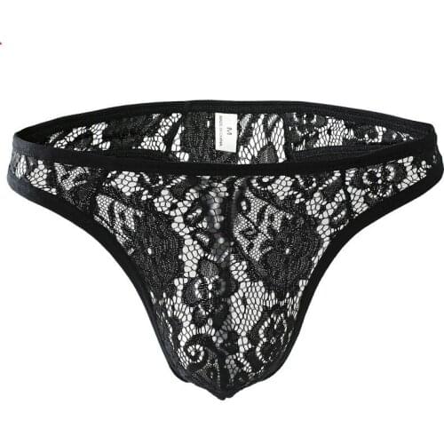 Male Underwear Mens Underpants Sexy Transparent Breathable Lace Low Waist Underwear Men Sexy Underwear Men Mens Briefs