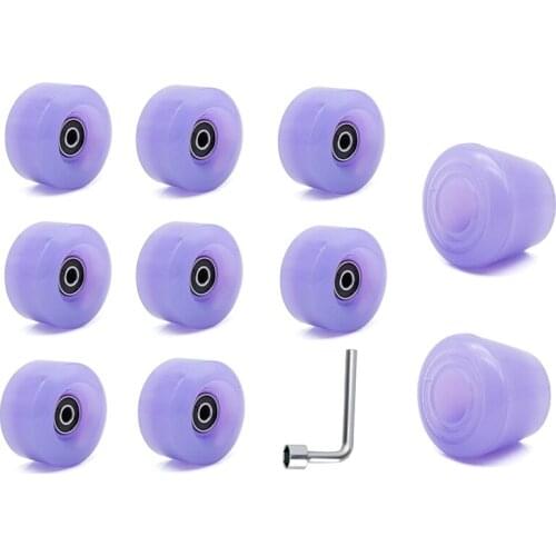 NEW-Roller Skate Wheels with Bearings and Toe Stoppers,for Double Row Skating,Quad Skates and Skateboard,32X58mm 82A