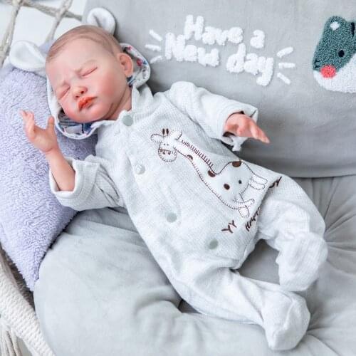 NPK 42CM Reborn Sleeping Popular doll Soft body with Hand-Drawing Hair doll