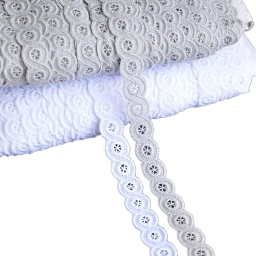 Solid Color Simple Fashionable Embroidery Cotton Lace For Skirt Bed Curtain Accessories Material