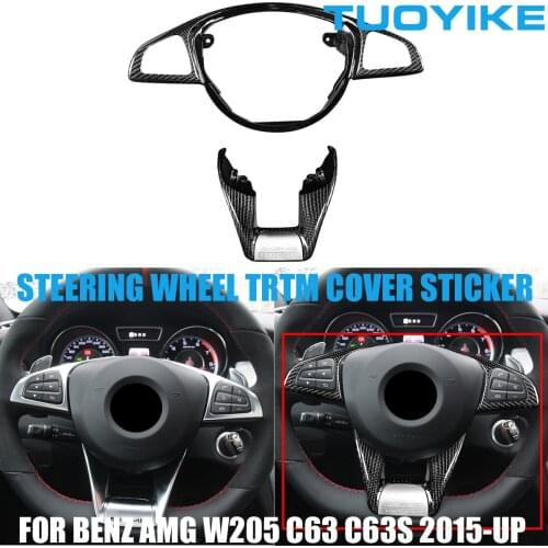 Carbon Fiber Steering Wheel Trim Cover For Mercedes BENZ AMG W205 C63 C63S W218 W213 W117 W116 W217 W176 CLS63 GLA45 GLS63 A45
