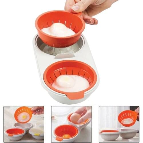Egg Steamer for Microwave Oven Perfect Boiled Egg Divider Yolk Mold Double Layer Egg Cooker Cooking Kitchen Tools
