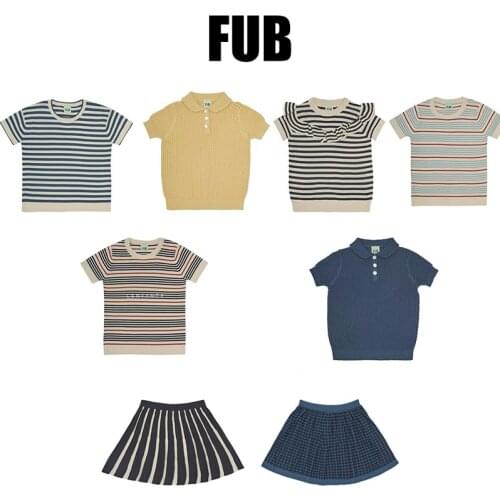 EnkeliBB FUB Children Boys and Girls Fashion Knitted T Shirt Short Sleeve High Quality Cotton Made T-shirts FUB Brand Toddler