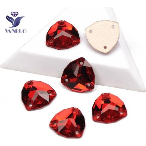 YANRUO 3272 All Sizes Siam Trilliant Red Stones Sew On Crystal DIY Crafts Strass Flat Back Glass Rhinestones For Clothing