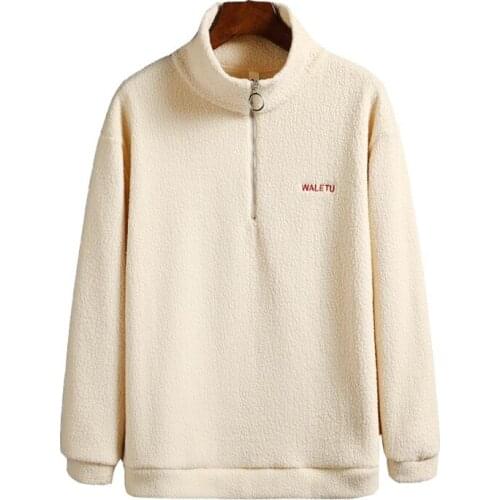 8xl Oversize Autumn Embroidery Waletu Harajuku Hoodies Sweatshirt Women Clothes Couple Cashmere Thick Warm Pullover Half Zipper