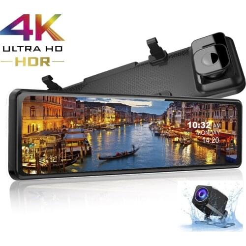 OLPAY Driving Recorder 2160P Car Dvr Camera 12Inch 360 Camera Full Hd Night vision dash cam front and rear Vehicle camera mirror