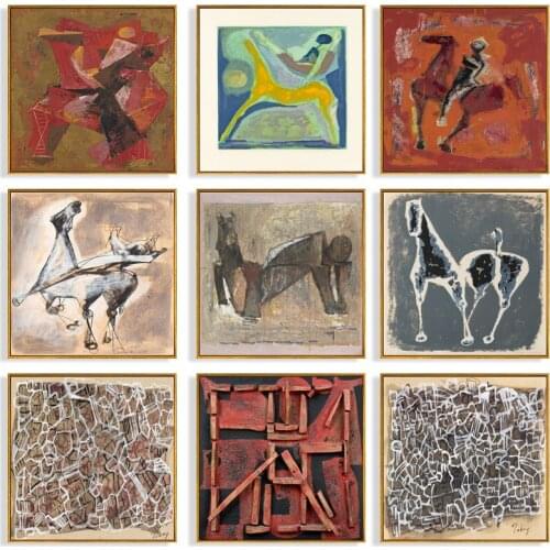 Vintage Scandinavia Abstract Figure Love Canvas Painting Nordic Wall Art Pictures Gallery Poster and Print Living Room Home Deco