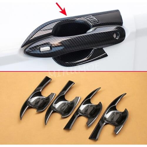 Carbon Fiber Door Handle Surround For Toyota Camry 2018 2019 2020 Protector Molding