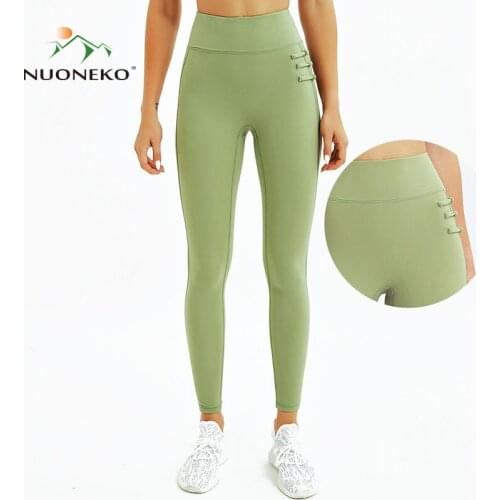 NUONEKO Women Yoga Pants Fitness Seamless Leggings Gym Sports Tights Training Sweatpants Female High Waisted Trousers PT26