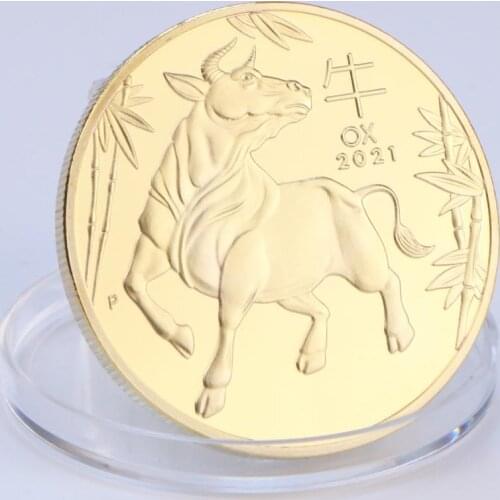 Year of Ox Australia 1oz Gold Coin Lunar New Year Gifts Bull Cattle Lucky Commemorative Souvenirs Gifts Merry Christmas