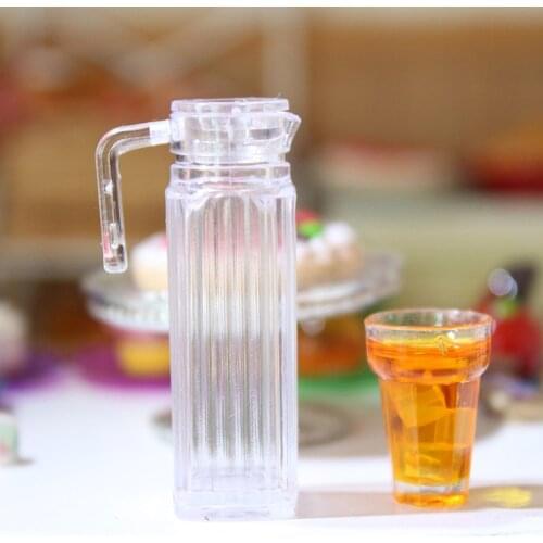 1/12 Dollhouse Miniature Juice jug Tea Pot Cold kettle Pretend Play Furniture Toys for Miniature Kitchen Classic Toys Accessory