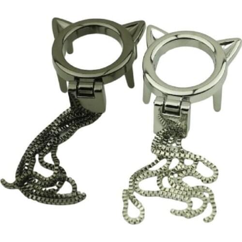 10pcs / 1lot) Luggage Handbag Hardware Accessories New Metal Jewelry Cat Head Tassel Pendant