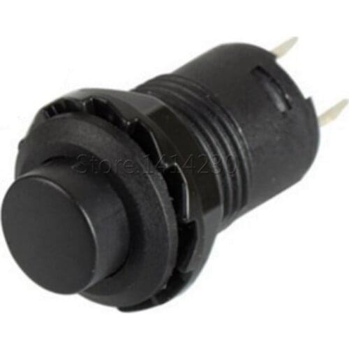 10Pcs DS-425A 12mm Black Reset Button Switch 3A 125VAC 1.5A 250VAC Self Return Momentary No Lock Push Button Switch Switch